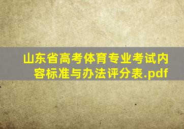 山东省高考体育专业考试内容标准与办法评分表.pdf