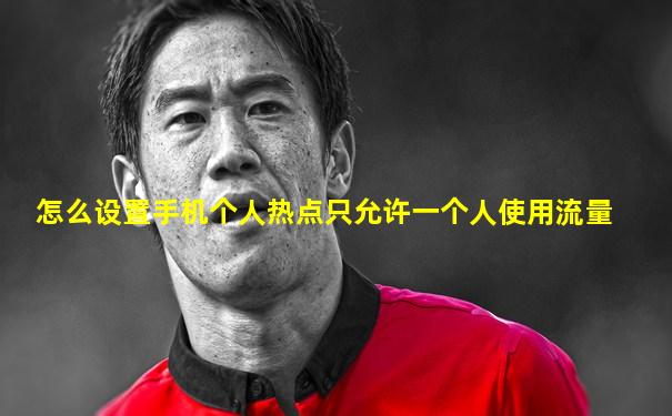 怎么设置手机个人热点只允许一个人使用流量