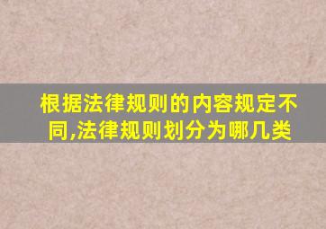 根据法律规则的内容规定不同,法律规则划分为哪几类