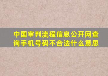 中国审判流程信息公开网查询手机号码不合法什么意思