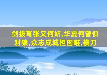 剑拔弩张又何妨,华夏何曾俱豺狼,众志成城担国难,横刀