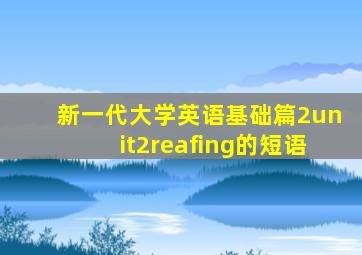 新一代大学英语基础篇2unit2reafing的短语