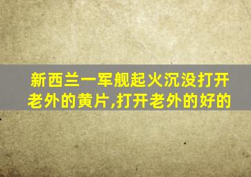 新西兰一军舰起火沉没打开老外的黄片,打开老外的好的