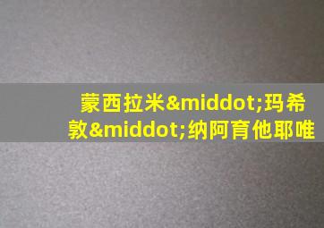 蒙西拉米·玛希敦·纳阿育他耶唯