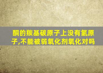 酮的羰基碳原子上没有氢原子,不能被弱氧化剂氧化对吗