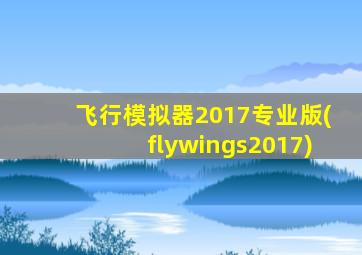 飞行模拟器2017专业版(flywings2017)